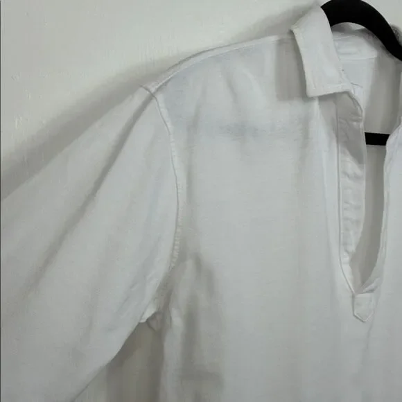 Frank & Eileen White 100% Cotton Long Sleeve Polo Popover Top Size S - Picture 3 of 10